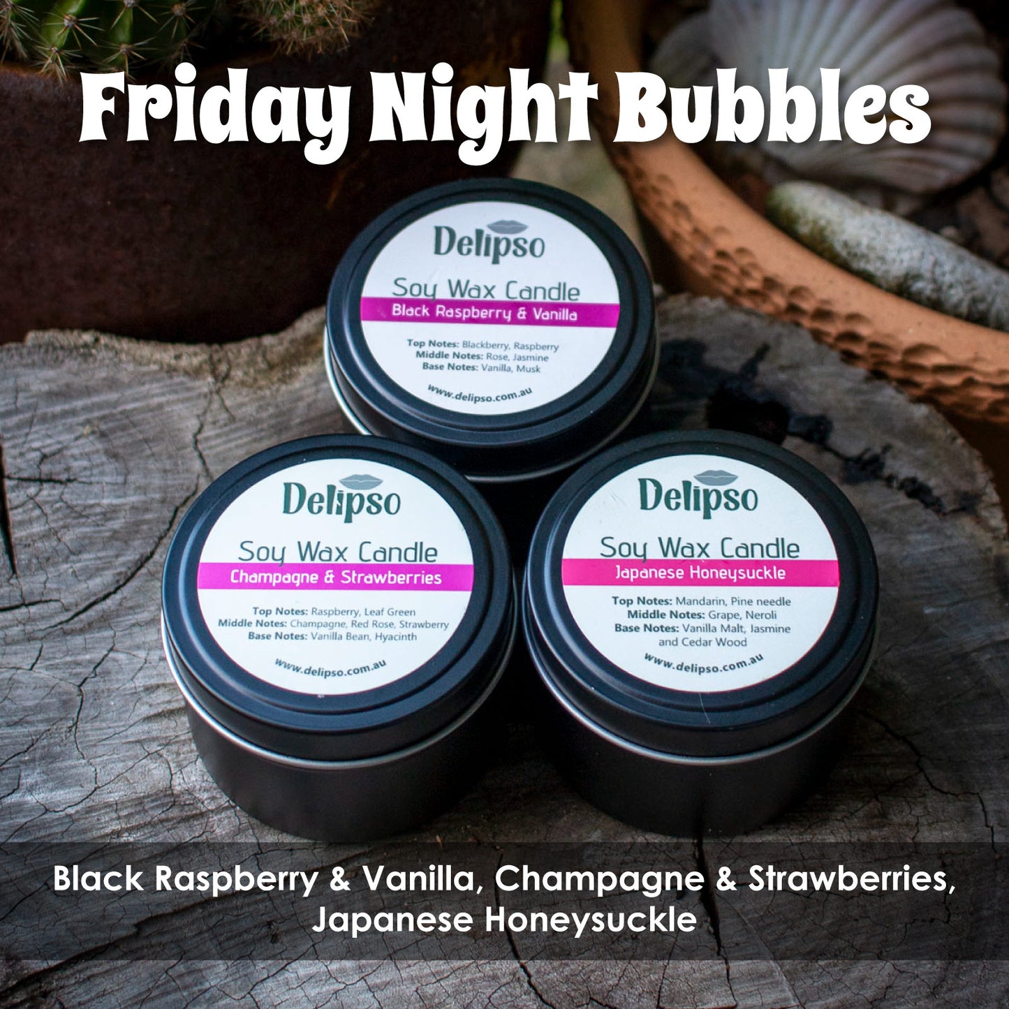 3 Pack of Coconut Soy Candles – 90g Travel Tin