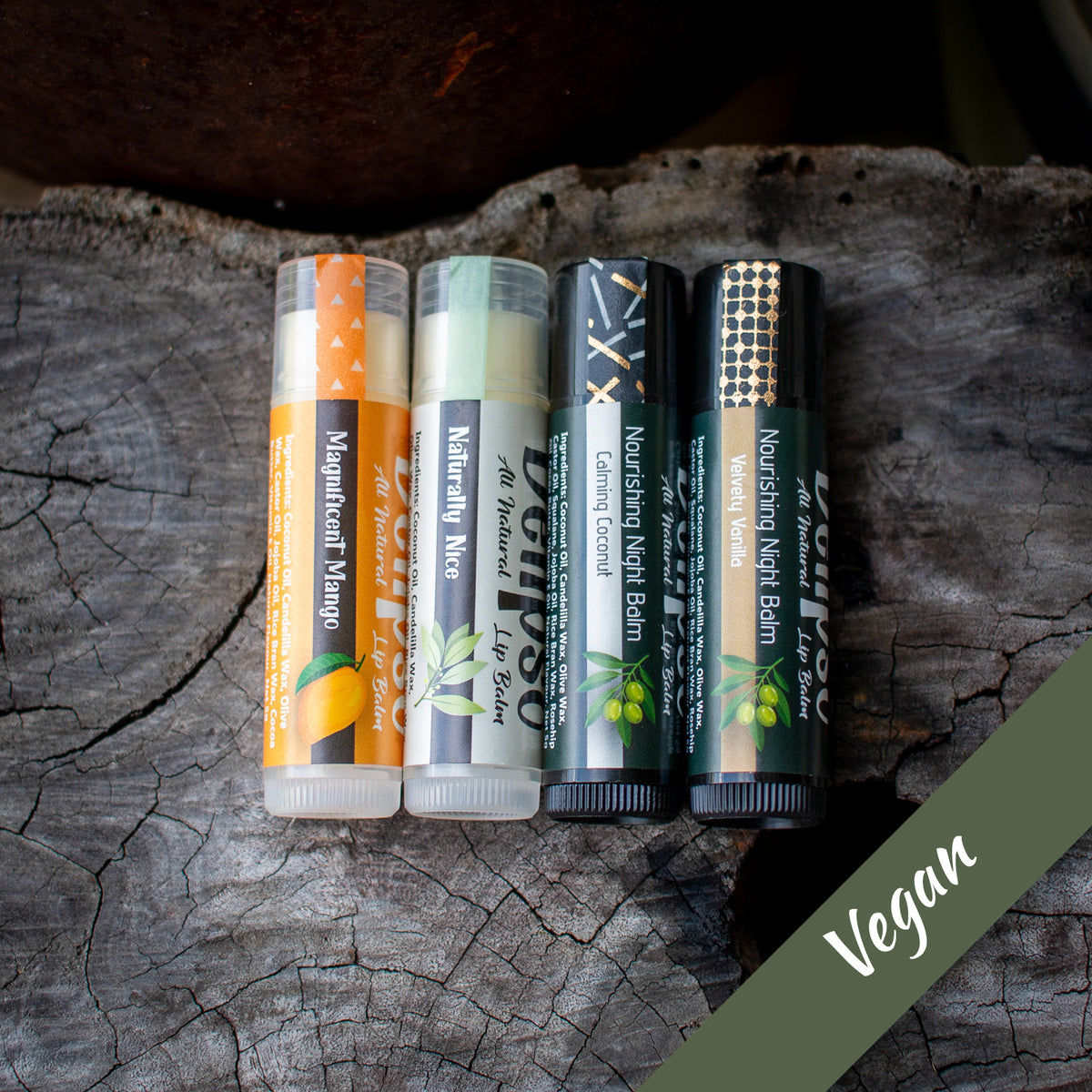 The Vegan Favourites Lip Care Bundle | 4 Vegan Lip Balms Delipso
