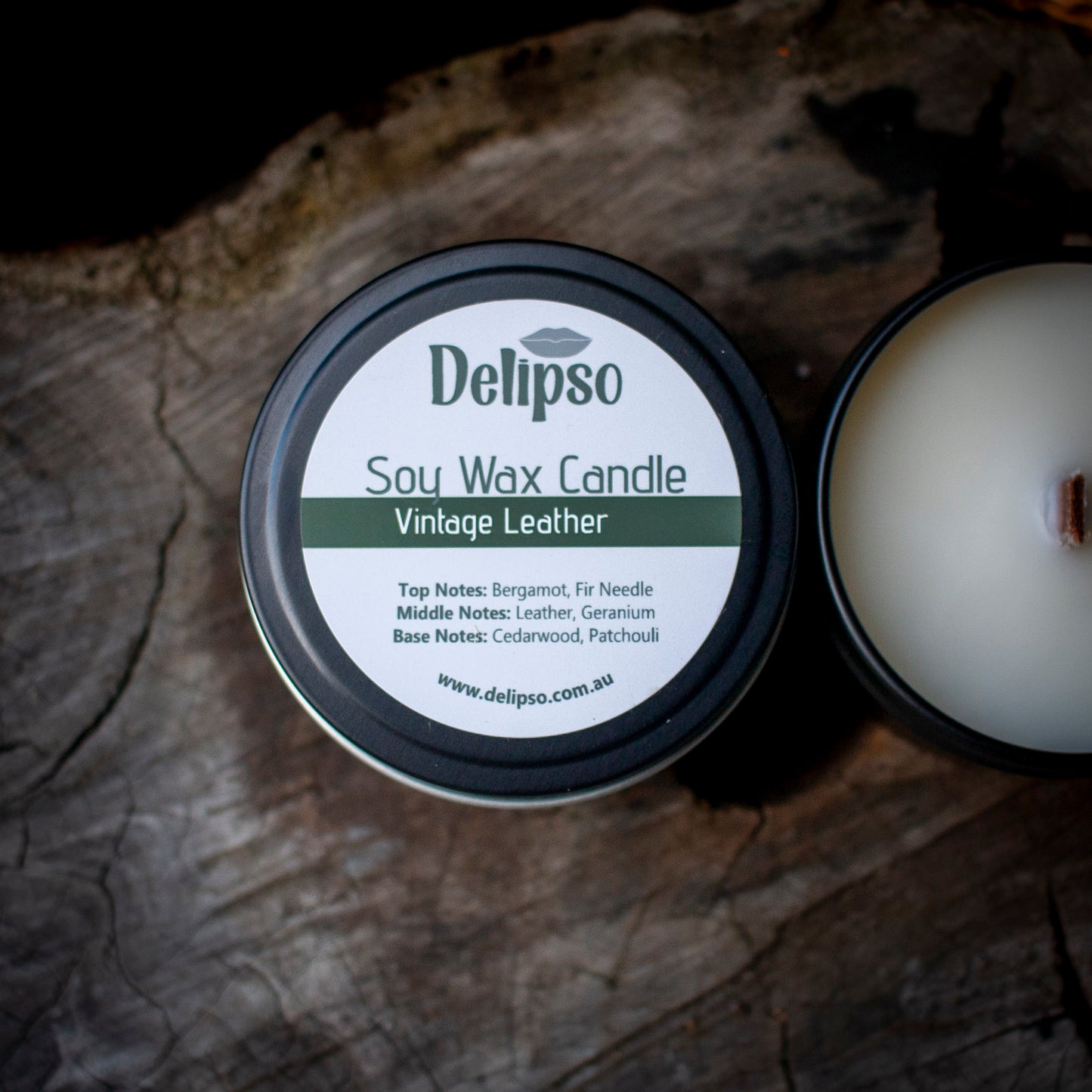 Vintage Leather & Sandalwood — Warm & Woody Coconut Soy Candle